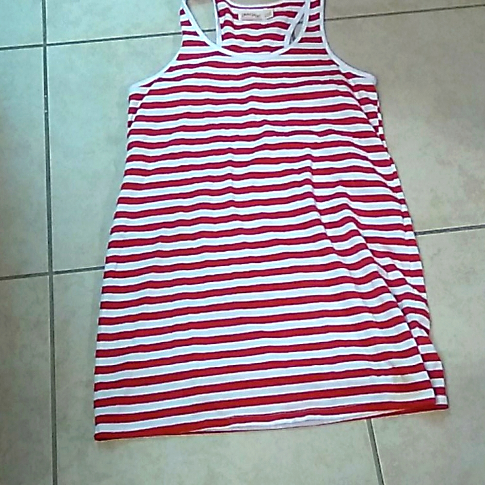 Red and white striped sleep shirt